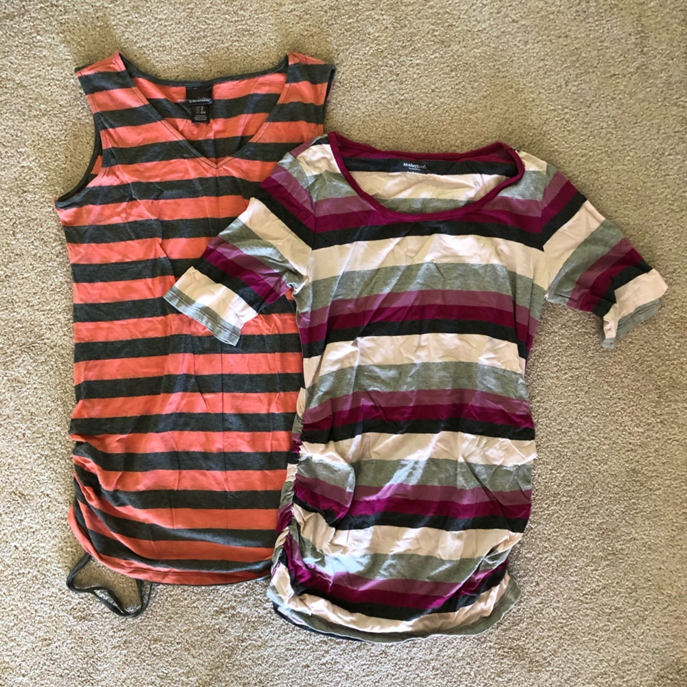 Striped maternity shirt bundle